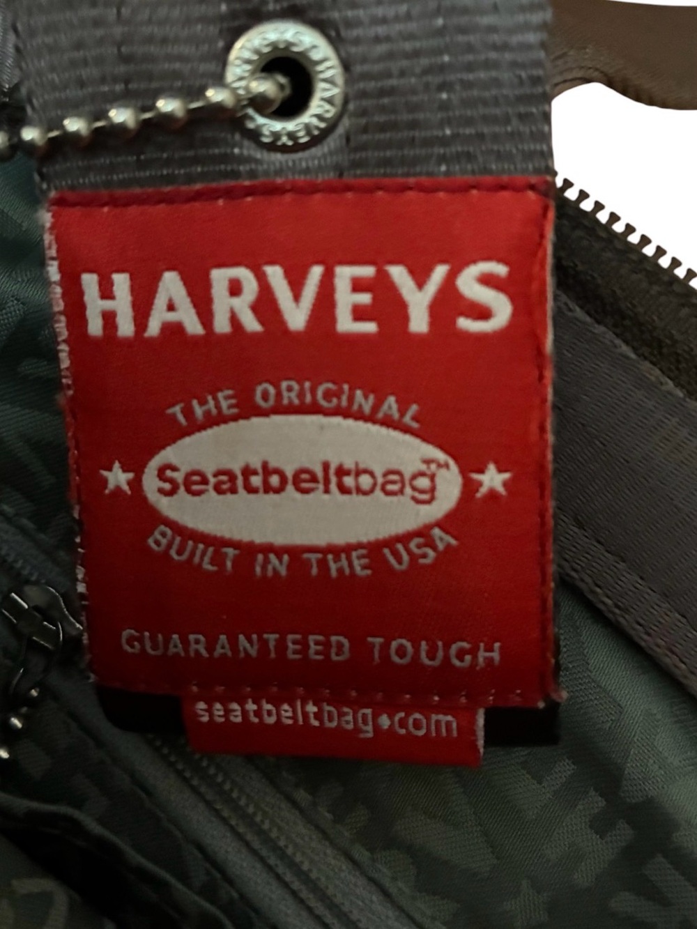Harveys Seatbelt Bag Woven Tote Shoulder Purse Dark Brown Espresso Zip Closure - Picture 2 of 12